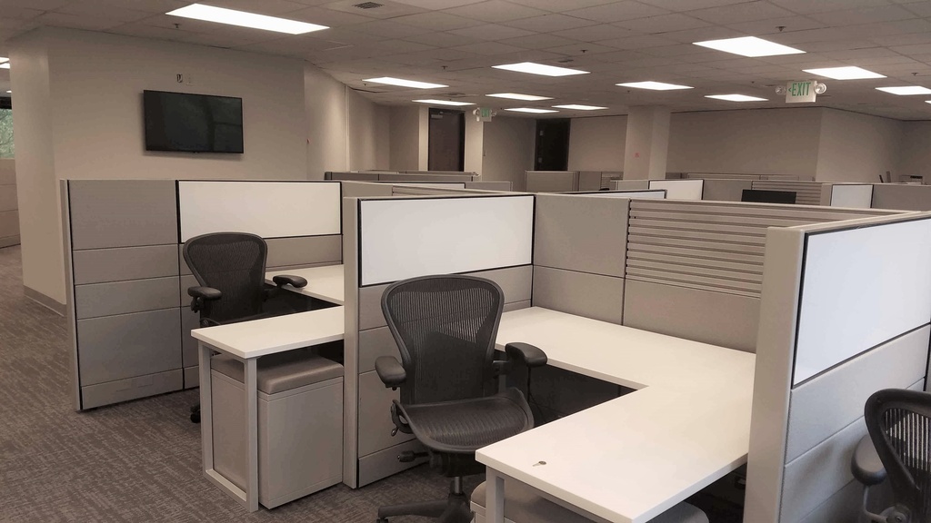 Pre-Owned Herman Miller Ethospace Cubicles with electric height adjustable desk